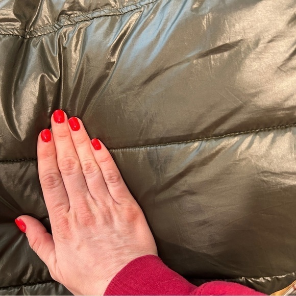 French Connection Green Sherpa Trim Puffer Coat Women's Size XL - Picture 13 of 13